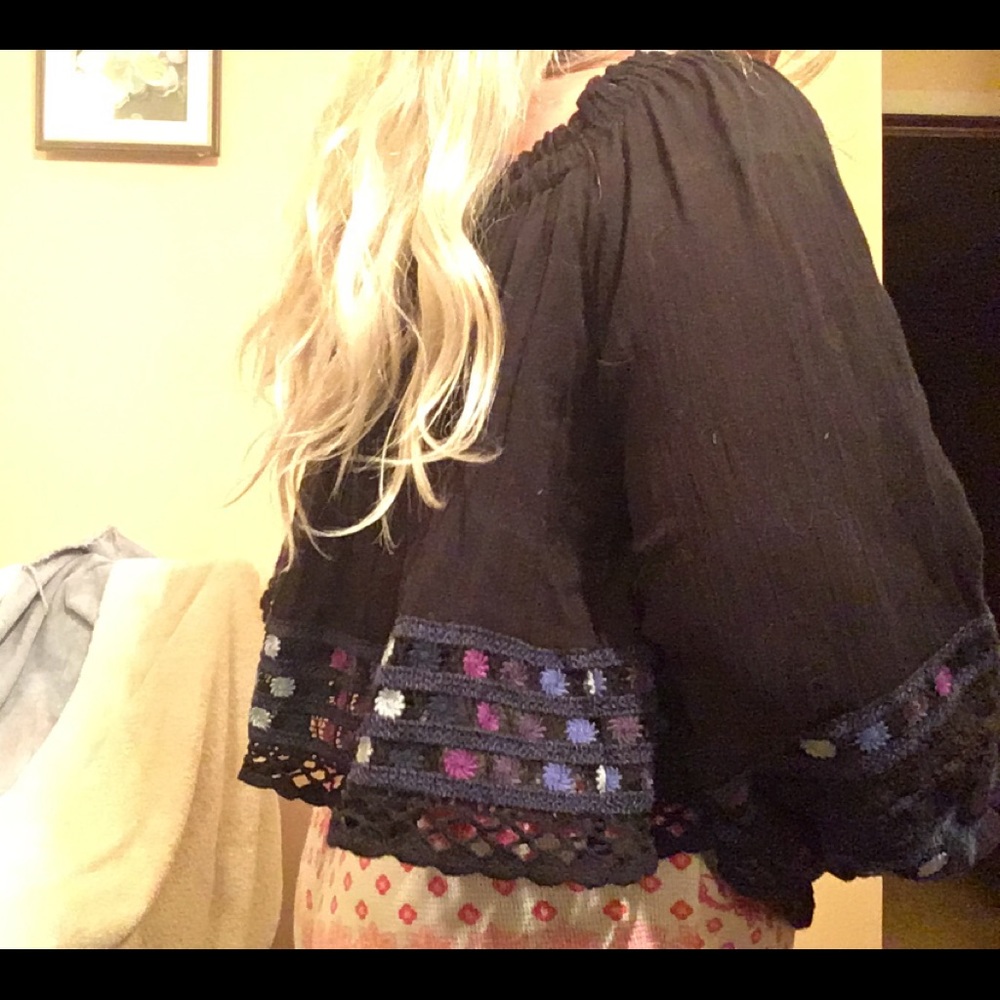 Free people small gorgeous black loose top